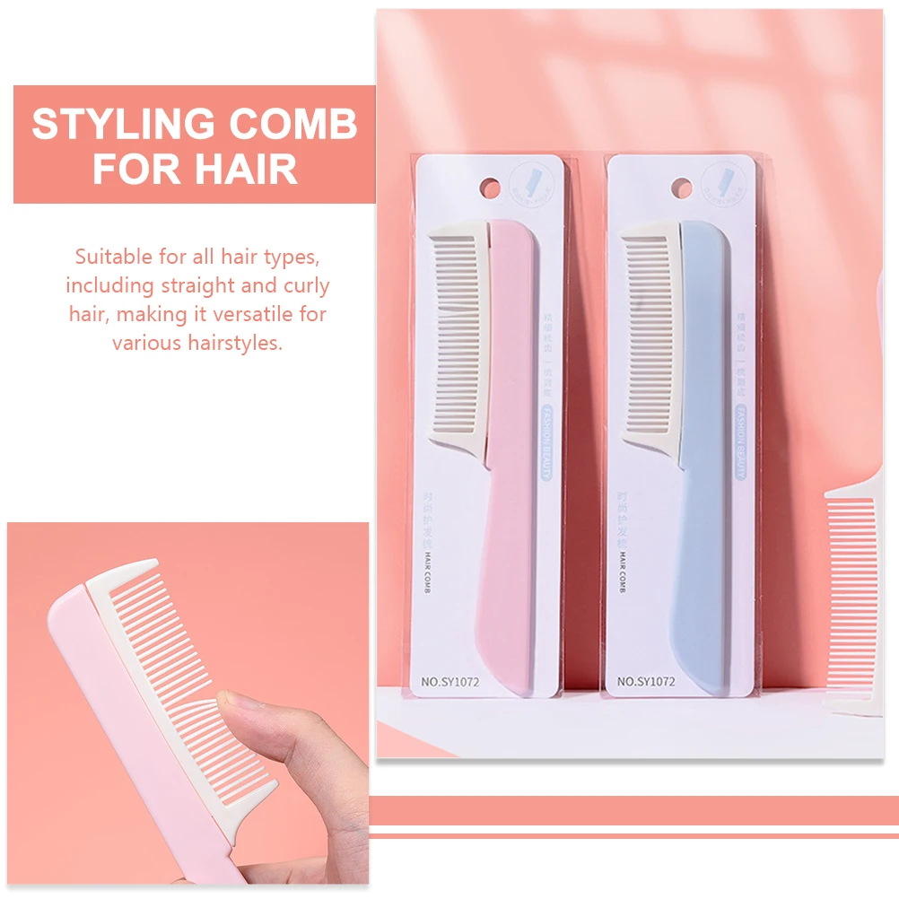 

3pcs Plastic Comb For Hair Thickened Portable Wide Tooth Detangling Comb For Men Women Curly Straight Hair Abs Durable Hairbrush