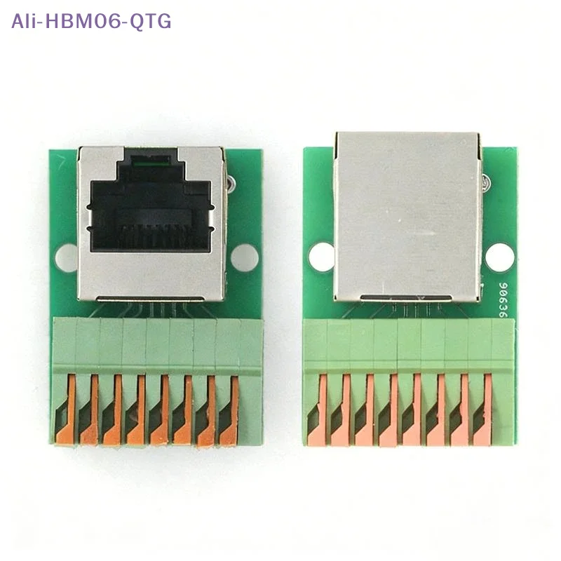 1Pc Data Adapter Board Female Socket Guide Rail Installation Terminals Connector RJ45 Network Port Terminal Block Welding Free
