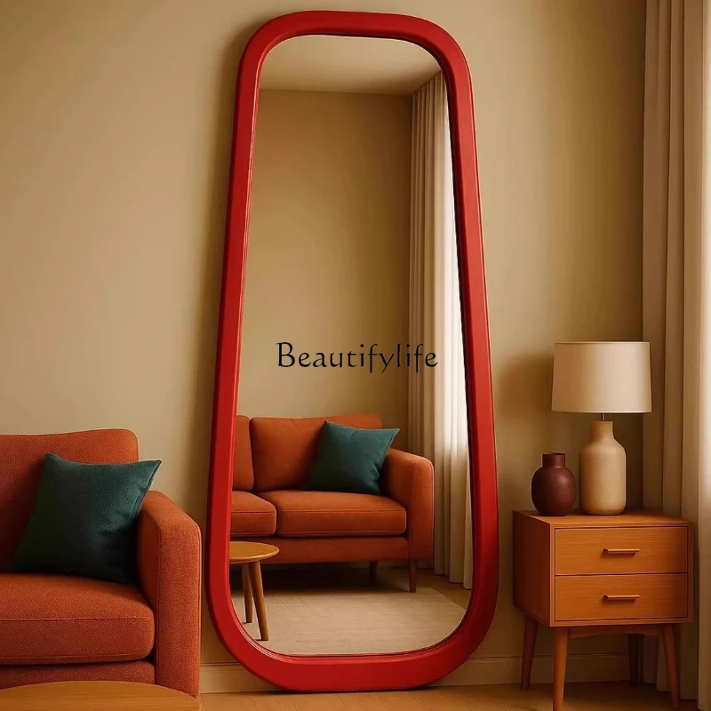 

French Retro Full-Length Floor Mirror Bedroom Irregular Vintage Style High-End Dressing Mirror