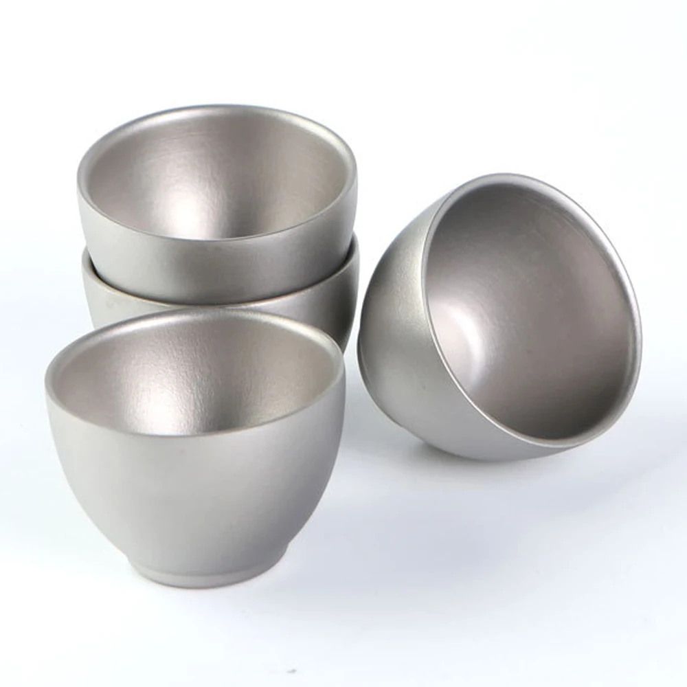 Camping Titanium Tea Cup Outdoor Portable Picnic Cookware Ti Double-Wall TeaCup Hiking Tea Cup Traveling Drinking Accessory