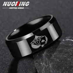 2023 Men's Ring Black Stainless Steel Card Letter A Trend Jewelry Senior Graduation Gift For Son Brother And Sisters