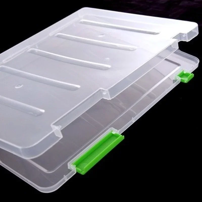 A4 Plastic Portable Case Document File Folder Transparent Paper Organizer Box Storage Box Organizer