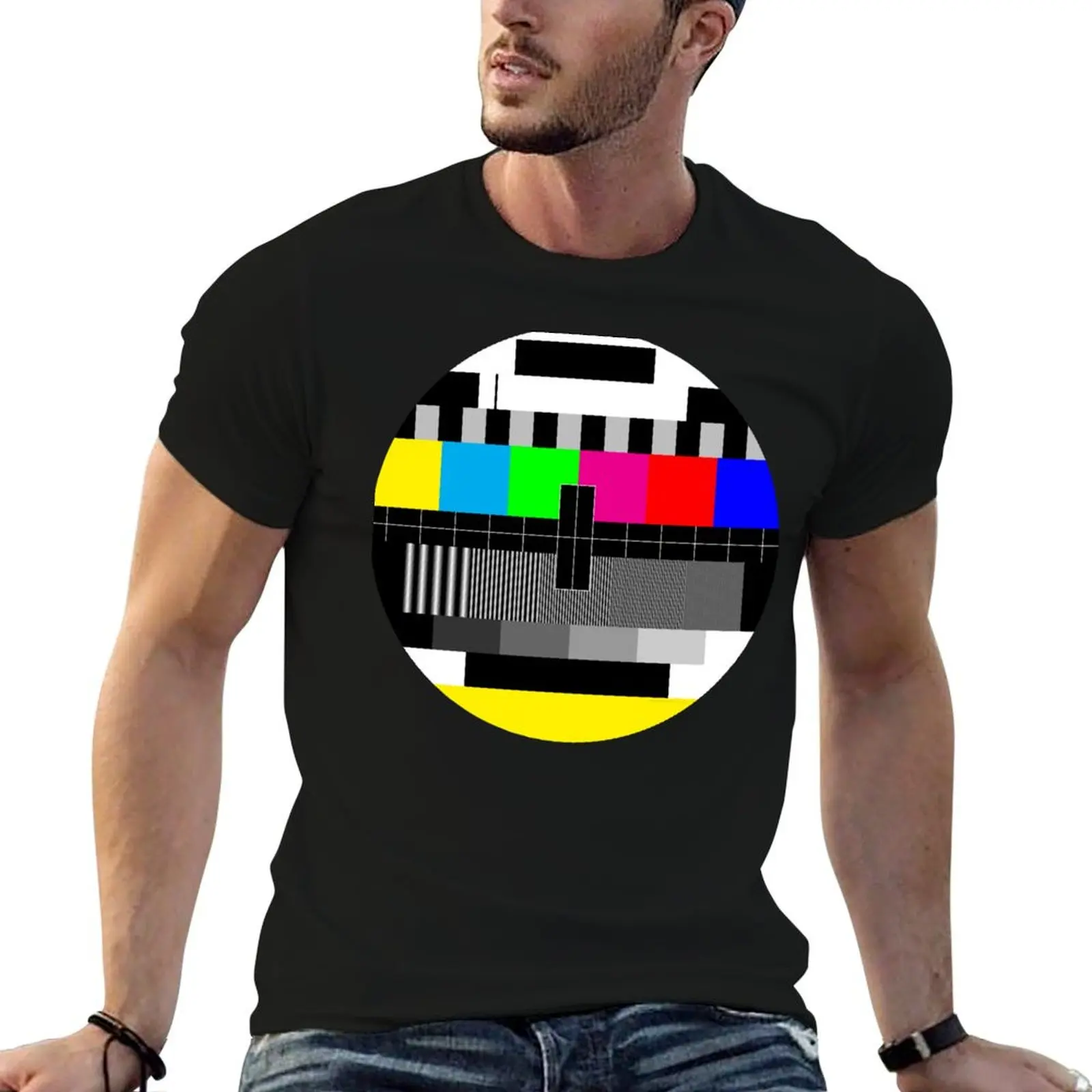 

TV test pattern World Transmission T-Shirt cute tops street wear oversize t-shirts man men clothes