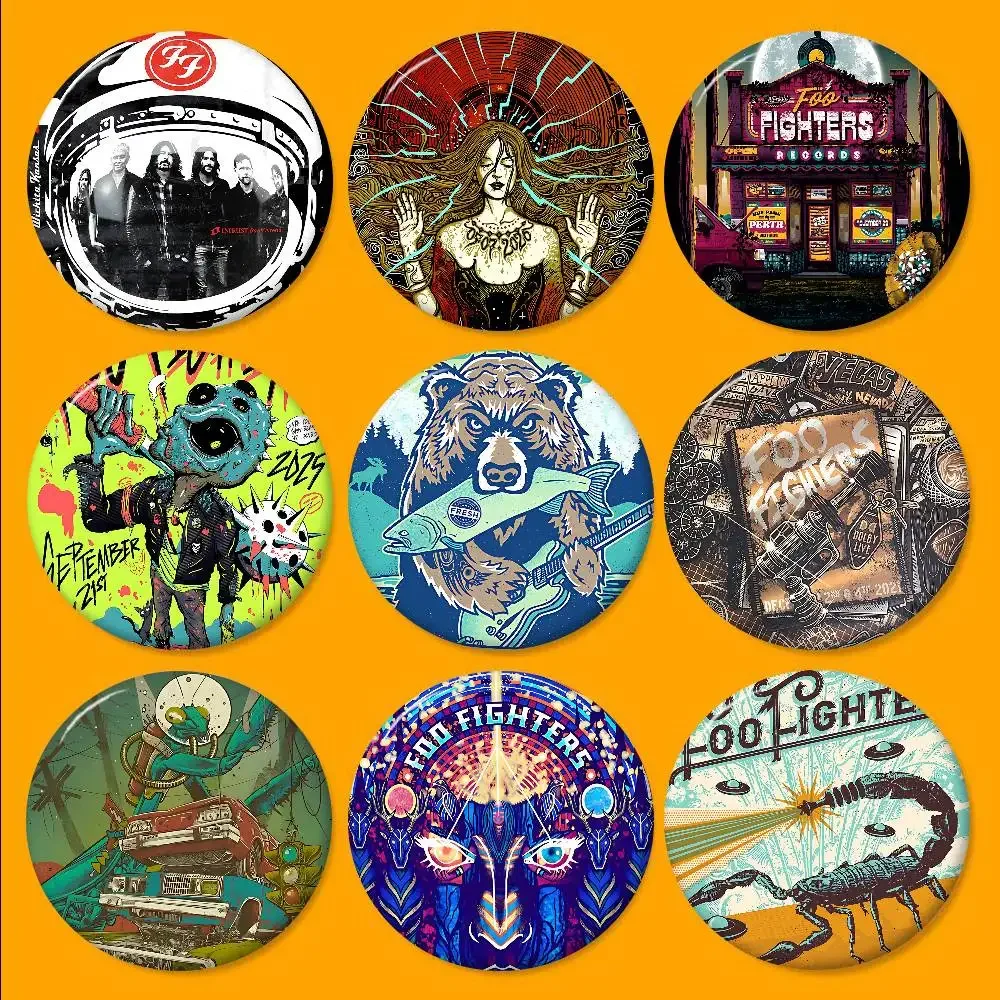 Foo F-Fighters Band Anime Button Pin Handmade Brooch For Clothes Cartoon Badge Backpack Decoration Jewelry Accessories