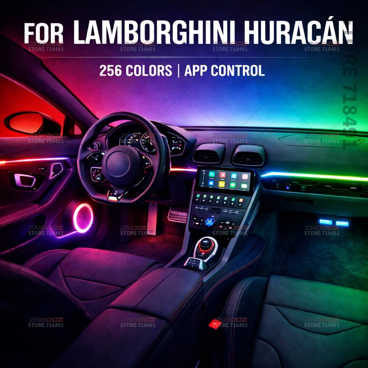 

22in1 RGB Car Interior Acrylic Car Ambient Lights RGB Hidden Acrylic Strip Decoration Atmosphere Accessories For Huracán