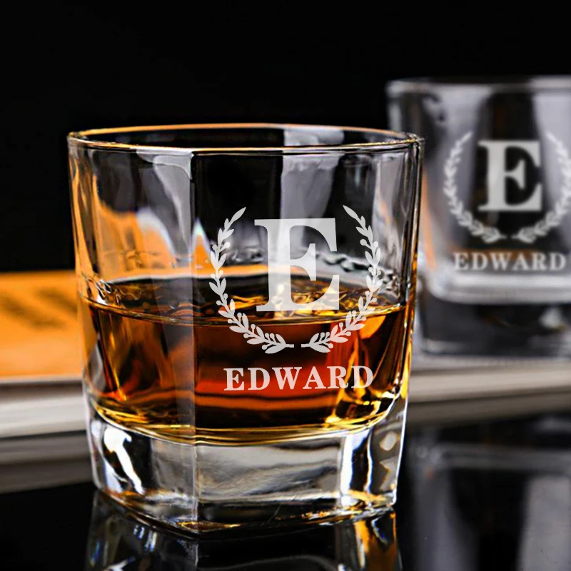 

Personalized Whiskey Glasses Custom Whiskey Rocks Glass Monogram Personalised Glassware Groomsmen Proposal Gifts Father's Gift