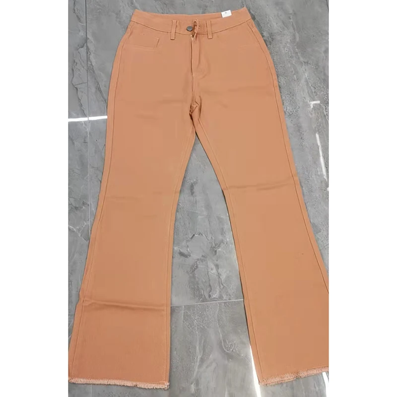 Pantalones vaqueros Acampanados para mujer, Jeans elásticos de cintura alta, informales, cómodos, lavados, color marrón, Y2K