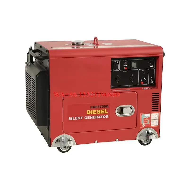 WMWMNU for 5kVA Diesel Generator 5000W Portable Silent Air Cooled Small Efficient Power Set for Home Construction Outdoor Use