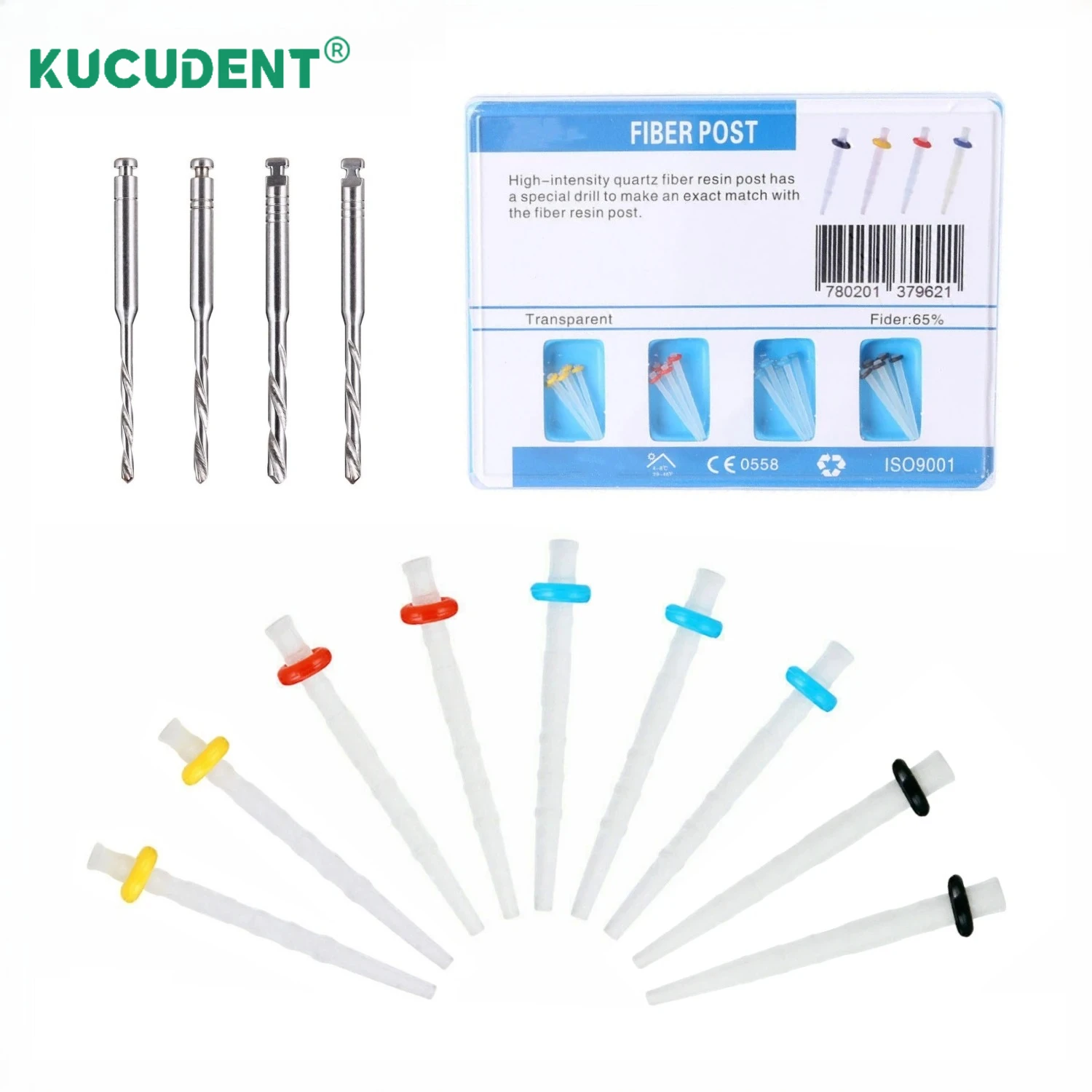 Dental Fibre Pile Drills Screw/Straight Post Quartz Glass Thread Pile Kit 1.2/1.4/1.6/1.8mm Tooth Restorative Filling Materials