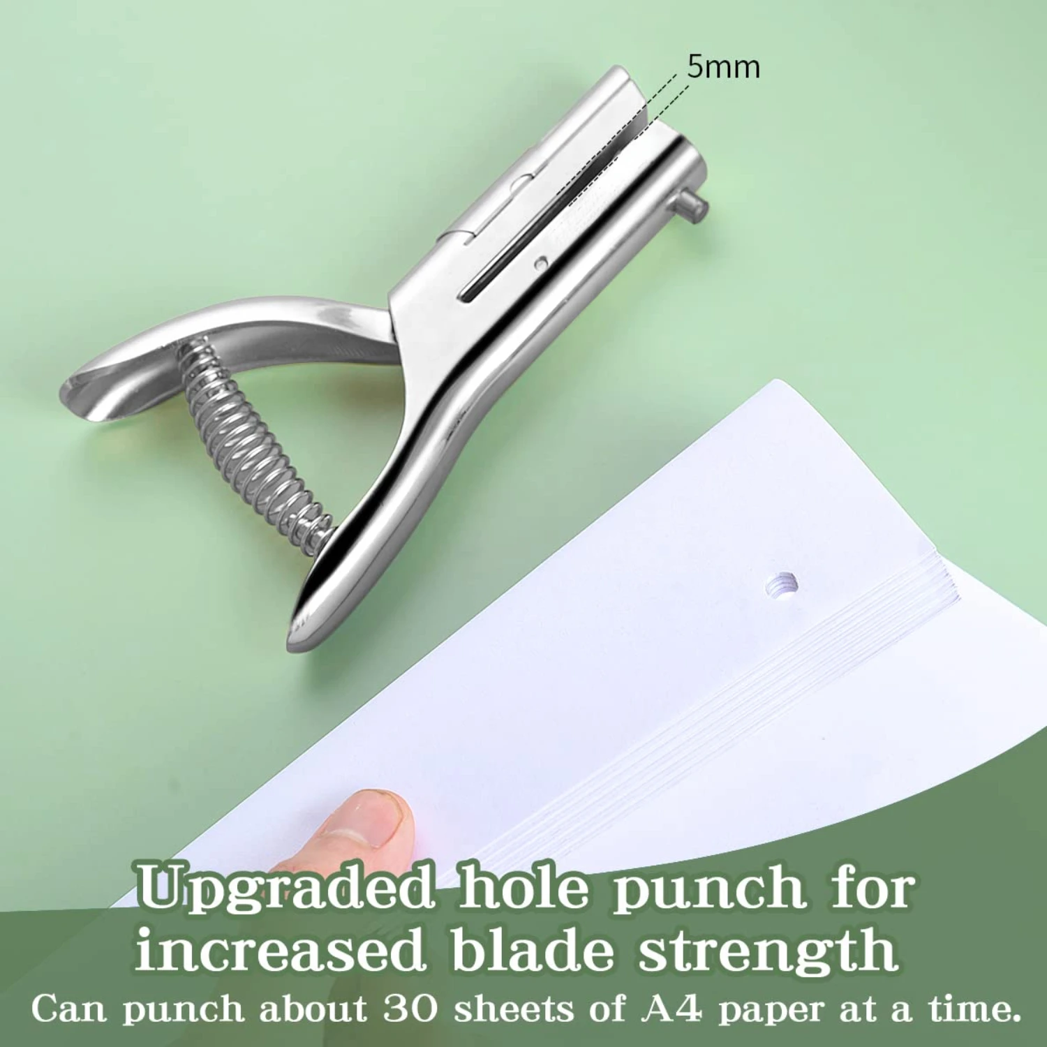 Robuster, robuster Einzellocher mit 2-Zoll-Reach-Deep-Hals, robuster 1/8-Zoll-Lochstanzer für Papier-ID-Karten, PVC-Tags