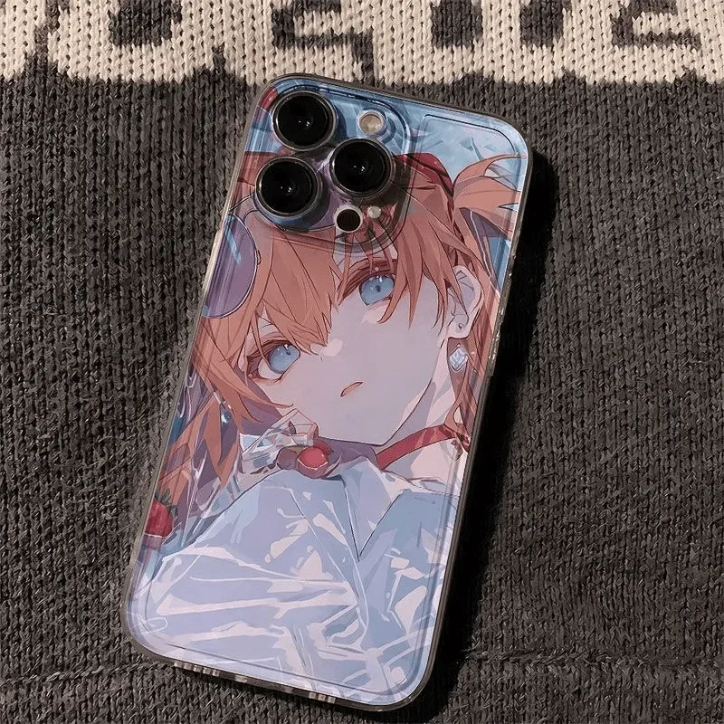 Japanese Anime Asuka Anime Loverly Girl Phone Case For iPhone Case 16 15 14 13 12 11 Pro XR XS Max 7 8 Plus Phone Y2K Girl Cover