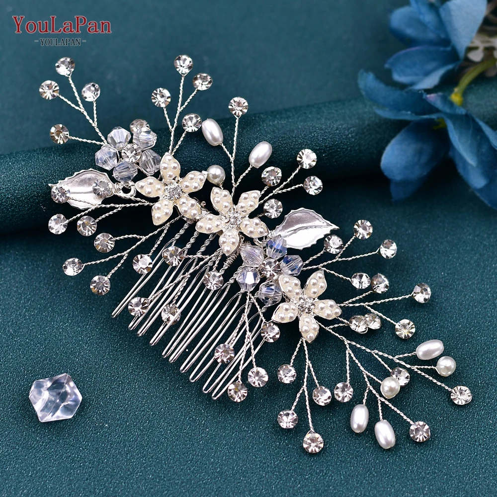 YouLaPan accessori per capelli da sposa pettine per capelli da sposa ornamenti per capelli da damigella d'onore copricapo da donna fermagli per capelli copricapo da sposa HP336