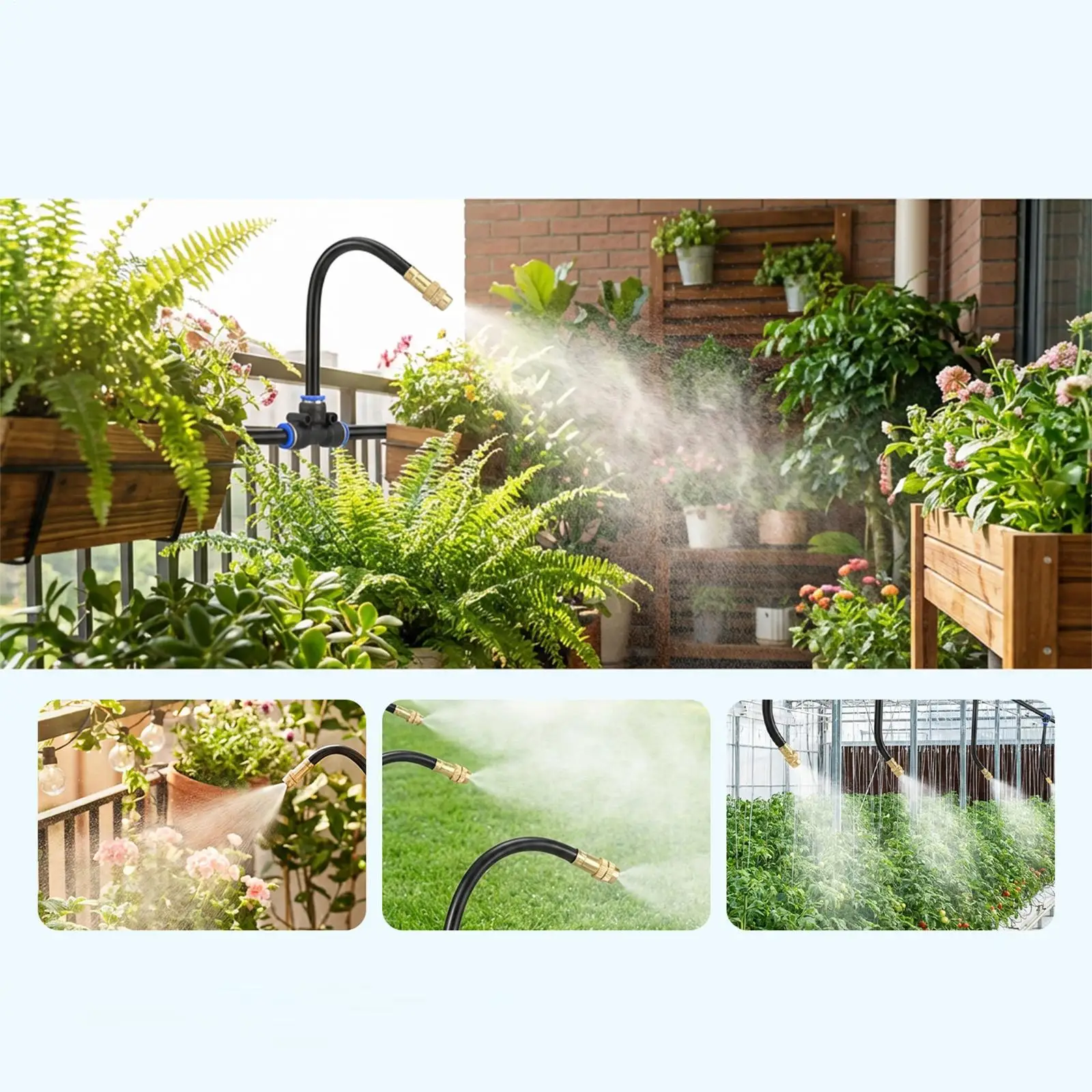 Drip Irrigation Nozzles 8mm 360 Degree Adjustable Misting Sprayer 15-Piece Drip Watering Mister Emitter For Garden Backyard