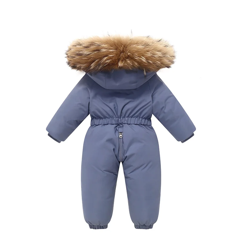 OLEKID -30 Degree Russia Winter Children Overalls Real Fur Waterproof Baby Boys Snowsuit 1-5 Years Kids Infant Boy Down Jacket