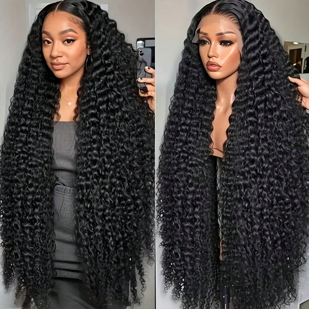 30 Inch Jerry Curly Lace Front Wigs Human Hair 13x4 13x6 HD Lace Frontal Wigs Human Hair Deep Curly  Wigs Human Hair For Women Natural Black