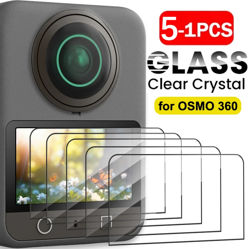 Verre pour DJI OSMO 360 protecteur d'cran de camra duret 9H anti-rayures Film de couverture en verre tremp pour camra panoramique OSMO 360