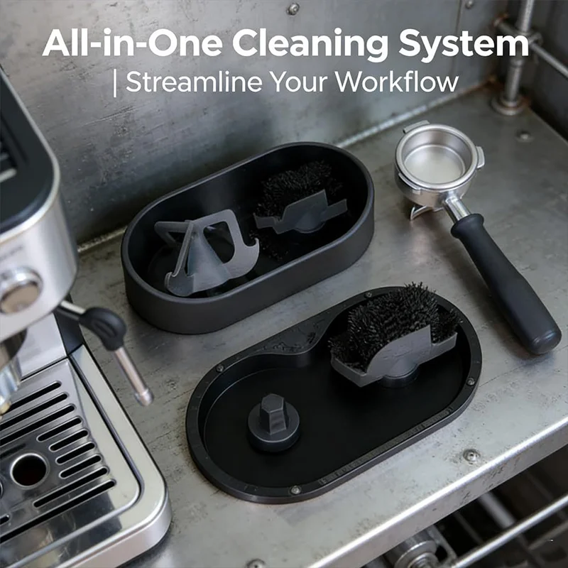 Electric Coffee Handle Filter Cleaning Set Automatic Box Knocking Espresso Stable Bracket Portable Home Coffee Storage Set