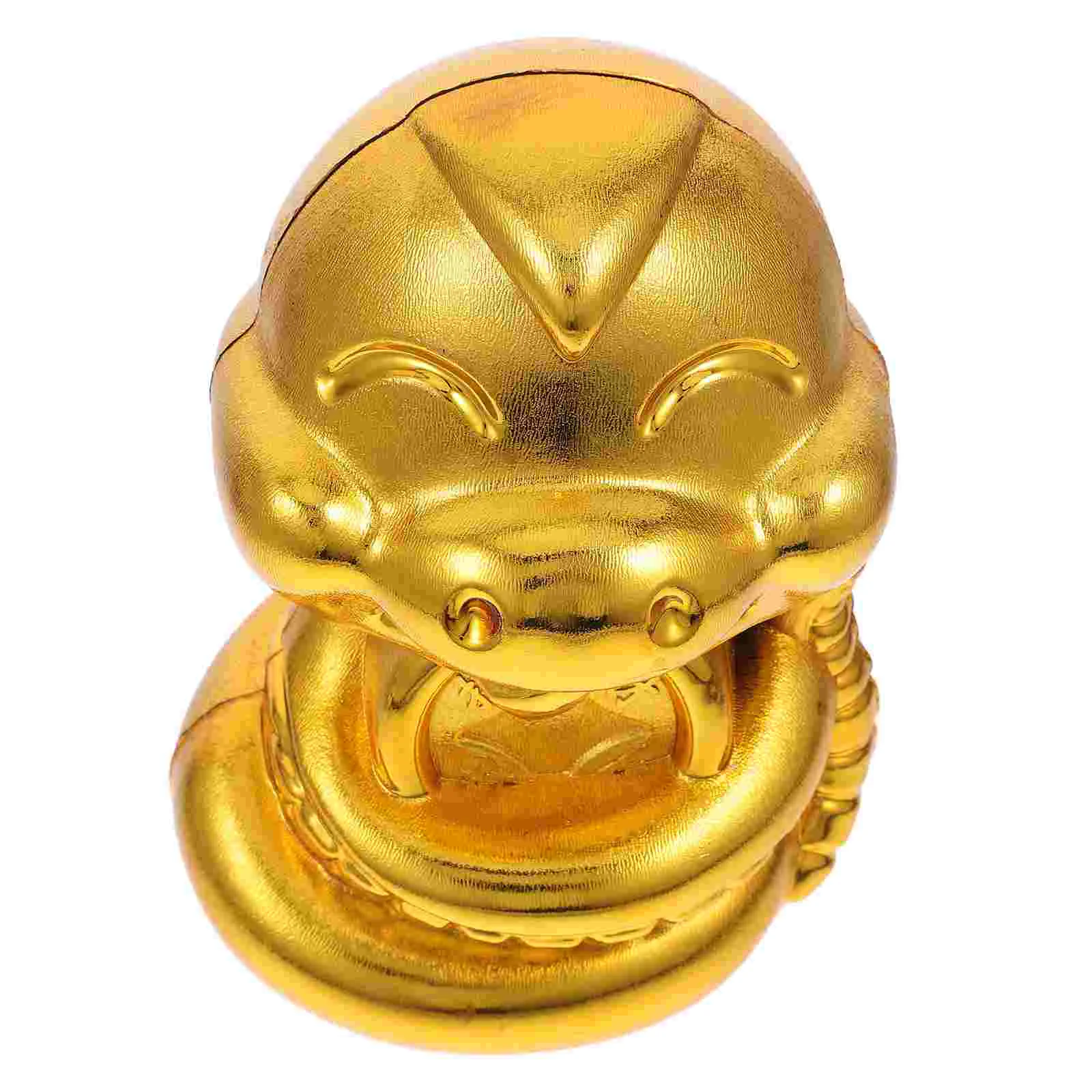 Golden Snake Piggy Bank Savings Container Year of The Zodiac Sculpture Mini Money Saver Plastic Animal Child Coin Holder