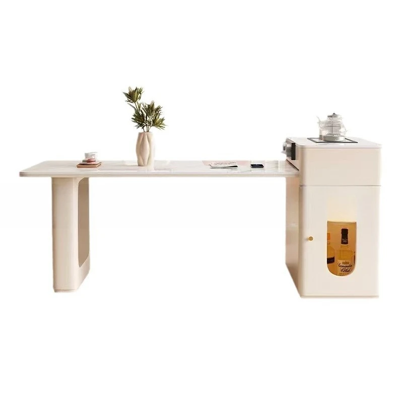 

Cream wind, rock slab, island, dining table, small apartment, household and office integrated