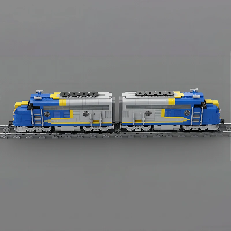 MOC Technology Building Blocks Santa Fe Super Chief Locomotive Train Railway Carriage Sets Puzzle Kid\'s Bricks Toys Xmas Gifts