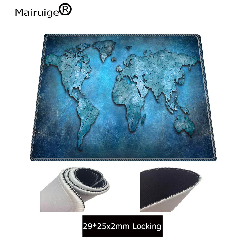 Mairuige Welt Karte Gaming Maus Pad mit Genäht Kanten Nicht-Slip Gummi XXL Locking Rand Mousepad Computer PC Tastatur 900X400mm