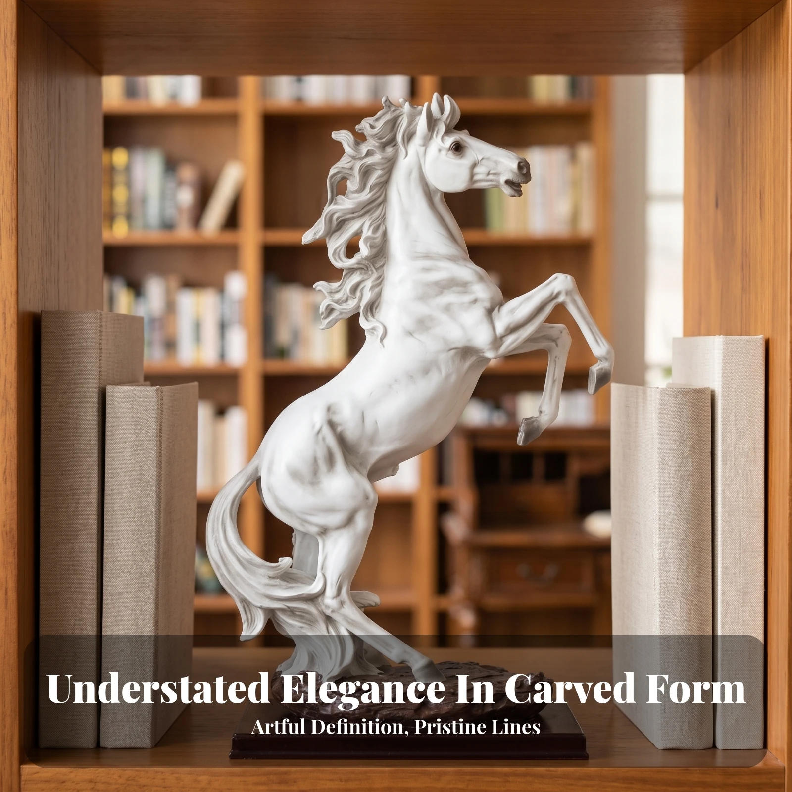 Rearing Horse Statue Resin Rearing Horse Figurine Elegant Modern for Art Collectors, Living Room, Office
