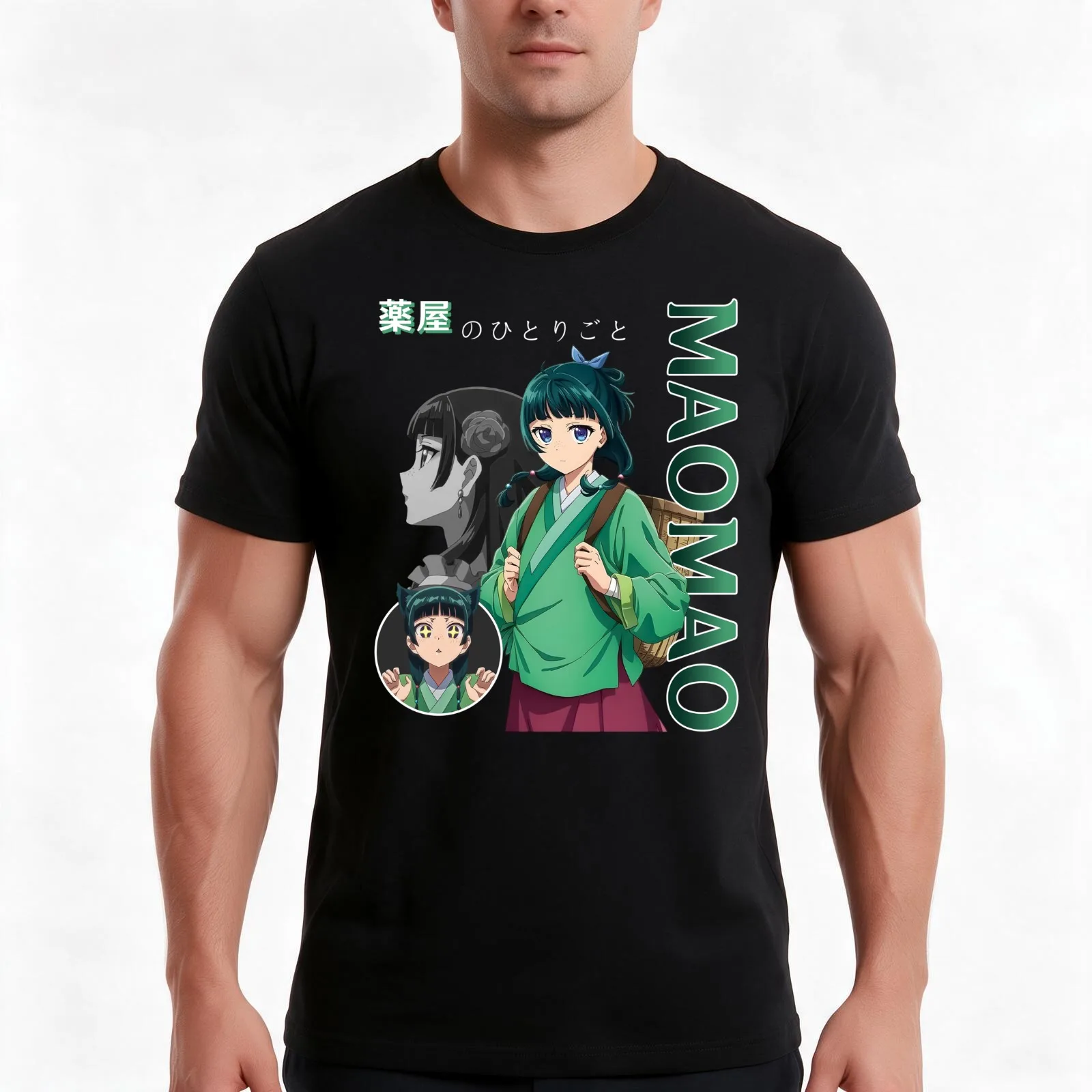 Maomao the Apothecary Diaries T-Shirt, Summer Casual Cotton Tee, Oversized Streetwear Tops, Vintage Graphic Print, 100% Cotton