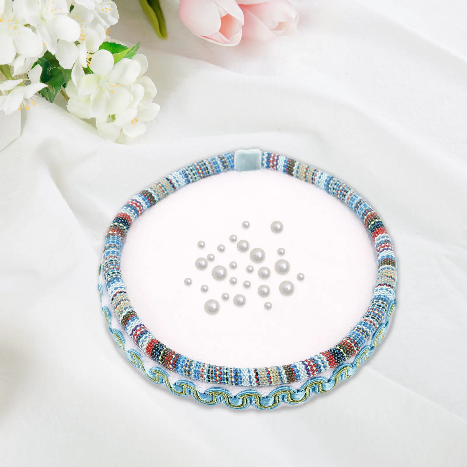 Embroidery Beaded Tray Blue Soft Surface Beads Organizer Board Jewelry Making Beading Mat Bead Tray Bead Mat for Jewelry Making