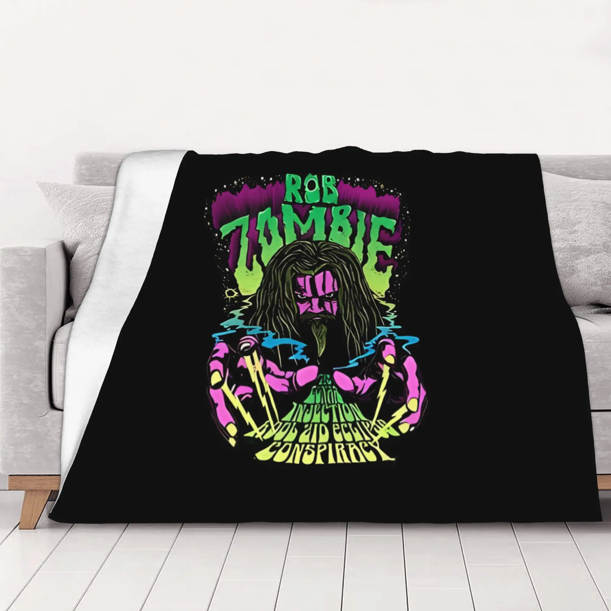 1PC Music 90S  Man Horror New the robzombie home room decorations Winter Blankets for Adults Bedding Home Interior Sofa Knee