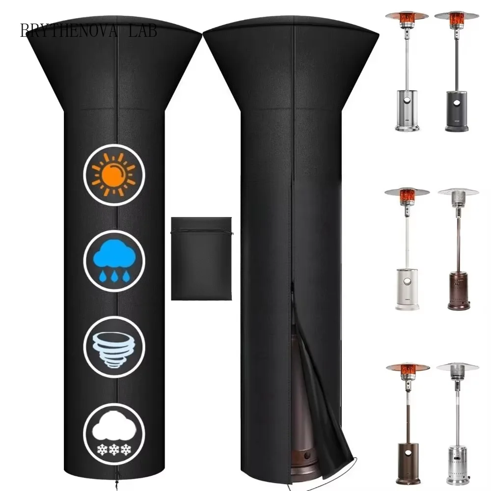 420D Oxford Cloth Waterproof Air Heater Cover Fan-shaped Heater Black Cover Umbrella Shaped Garden Courtyard Dust Patio