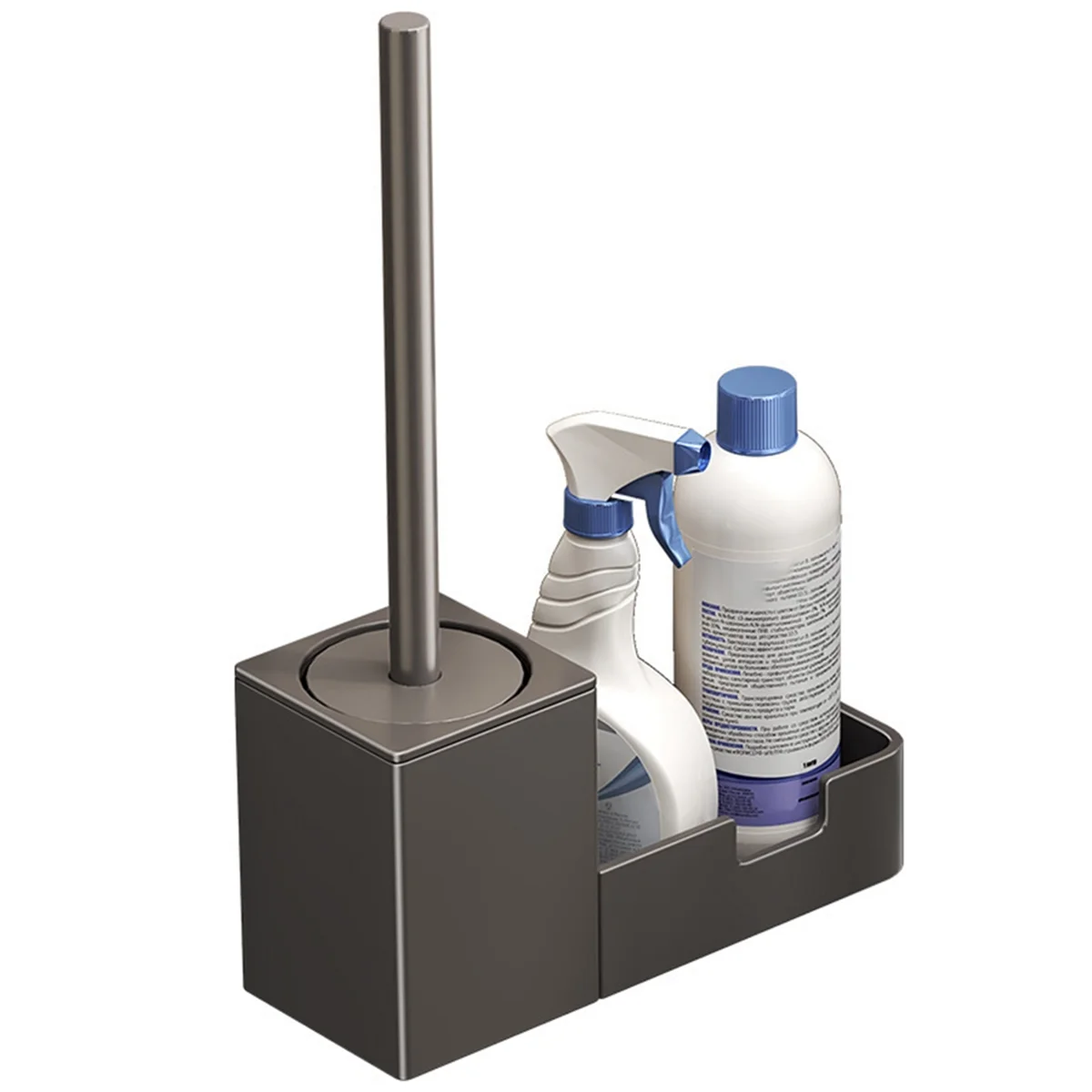 Punch-Free Toilet Brush Holder, with Shelf, Household Toilet Brush Without Dead Corners, Bathroom