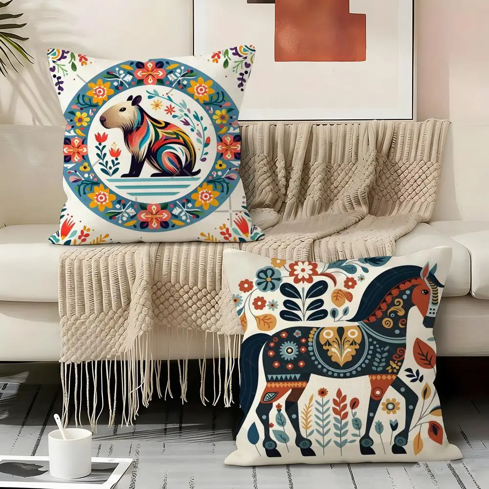 Animal And Natural Pillow Case Pillowcase, Double-sided Printed, Sofa Cushion, Bedroom Headboard Pillow