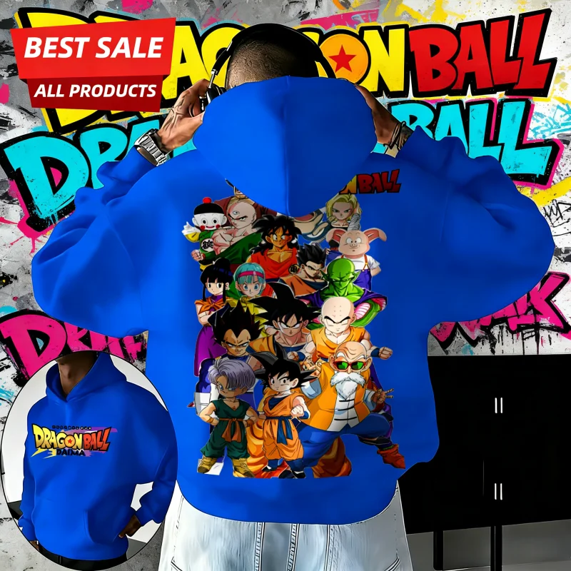 2026 Herbst Winter Dragon Ball DAIMA Alle Charaktere Baumwolle Bedruckter Retro-Hoodie Übergroßer Unisex-Pullover für DB-Fans Y2k