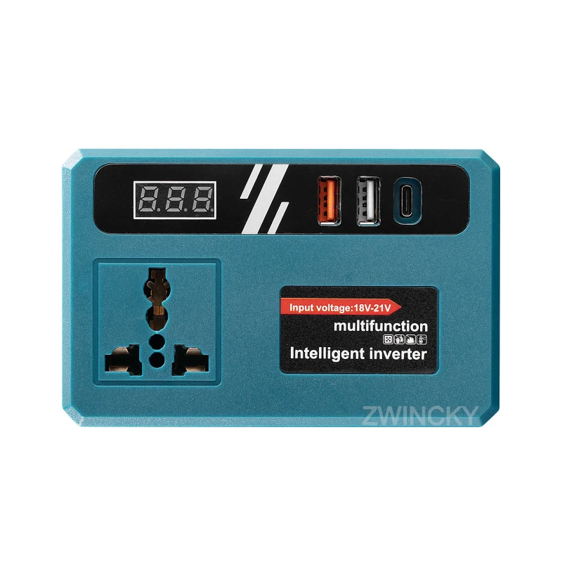 Convertitore di potenza DC 18V a 220V Adattatore inverter Convertitore di alimentazione per elettrodomestici per Makita/Dewalt/Milwaukee Campo all'aperto