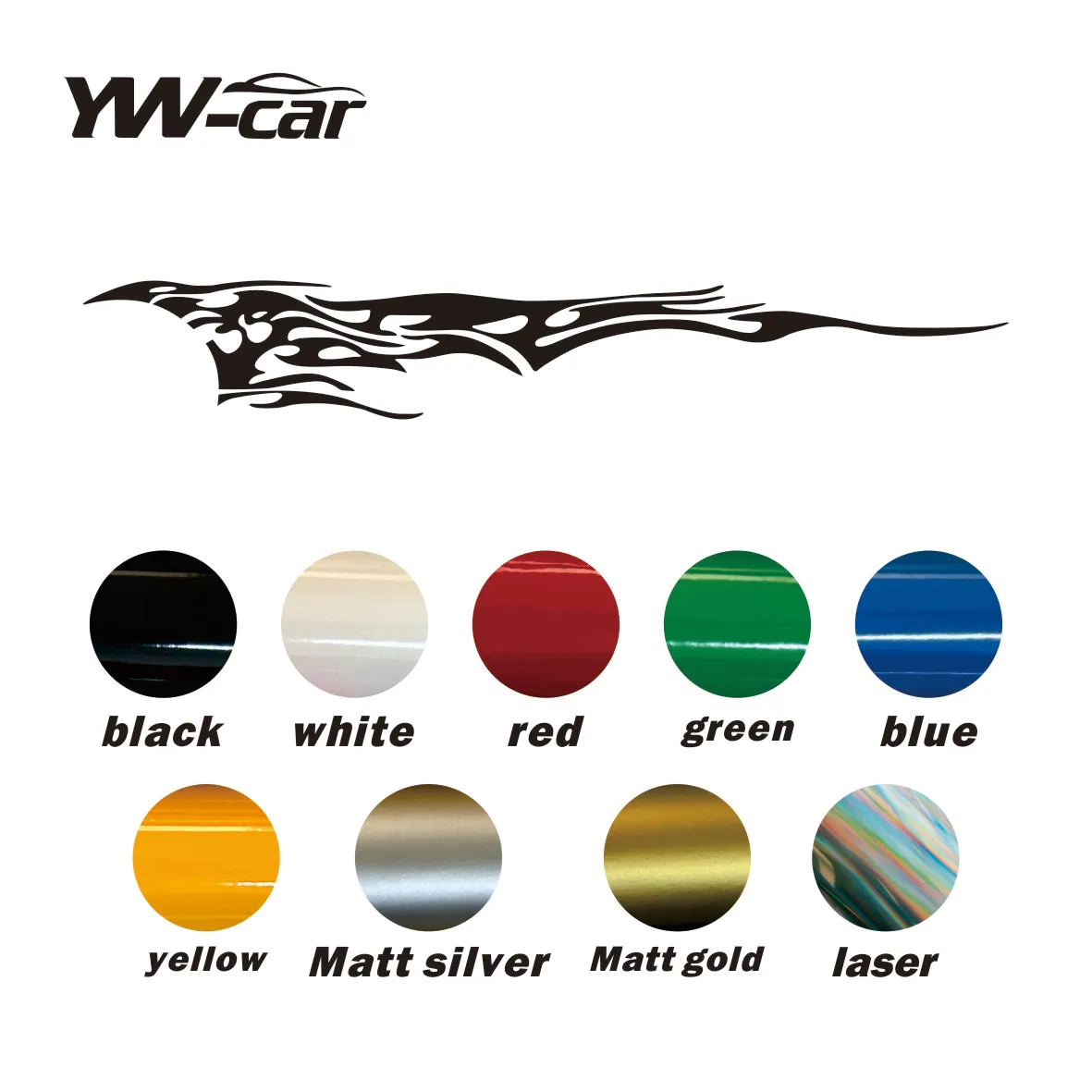 

2Pcs Stylish Car Side Flame Vinyl Decal | Generic Racing Graphics Sticker | Sport Style Auto Body Accessories, Waterproof & Easy