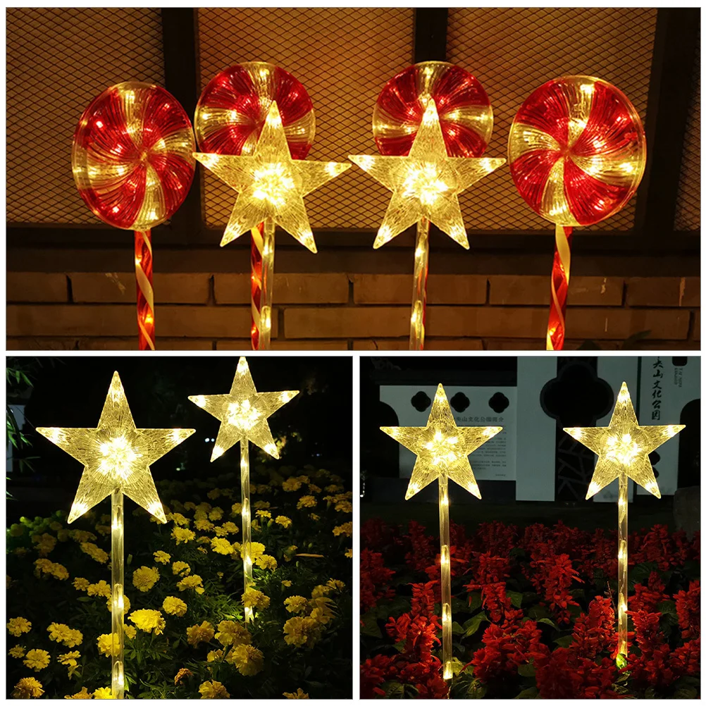 

-pointed Star Lamp Lawn Light Xmas Garden Park Lights Christmas Decoration Pathway Landscape Panels Stake