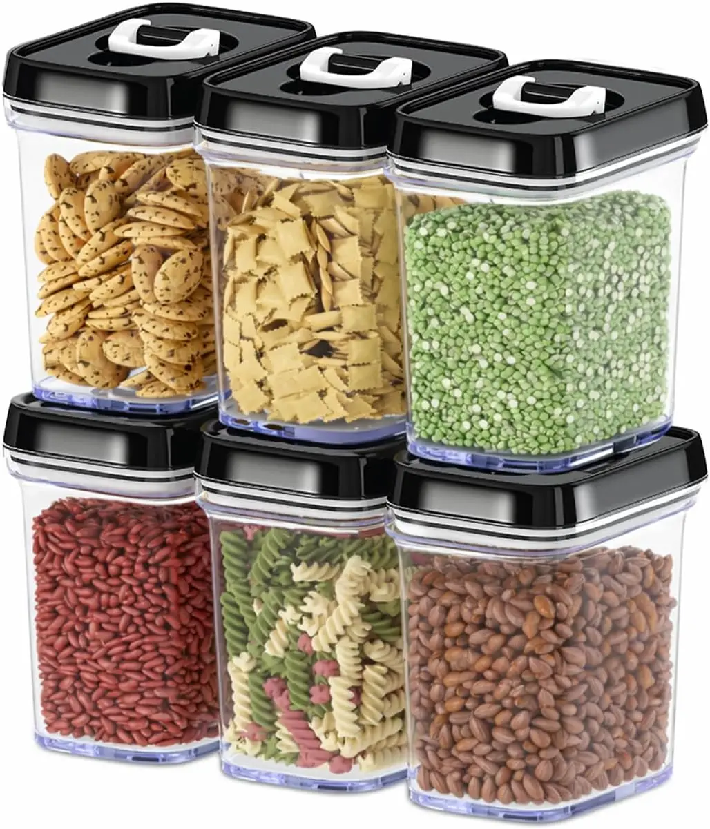 

Герметичные контейнеры для хранения продуктов с крышками – набор из 6 предметов, герметичные кухонные контейнеры для организации кладовой и хранения.