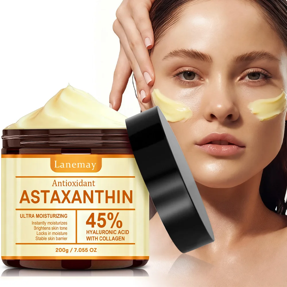 Astaxanthin Antioxidant Body Cream - 45% Hyaluronic Acid & Collagen Ultra Moisturizing Face & Body Cream.
