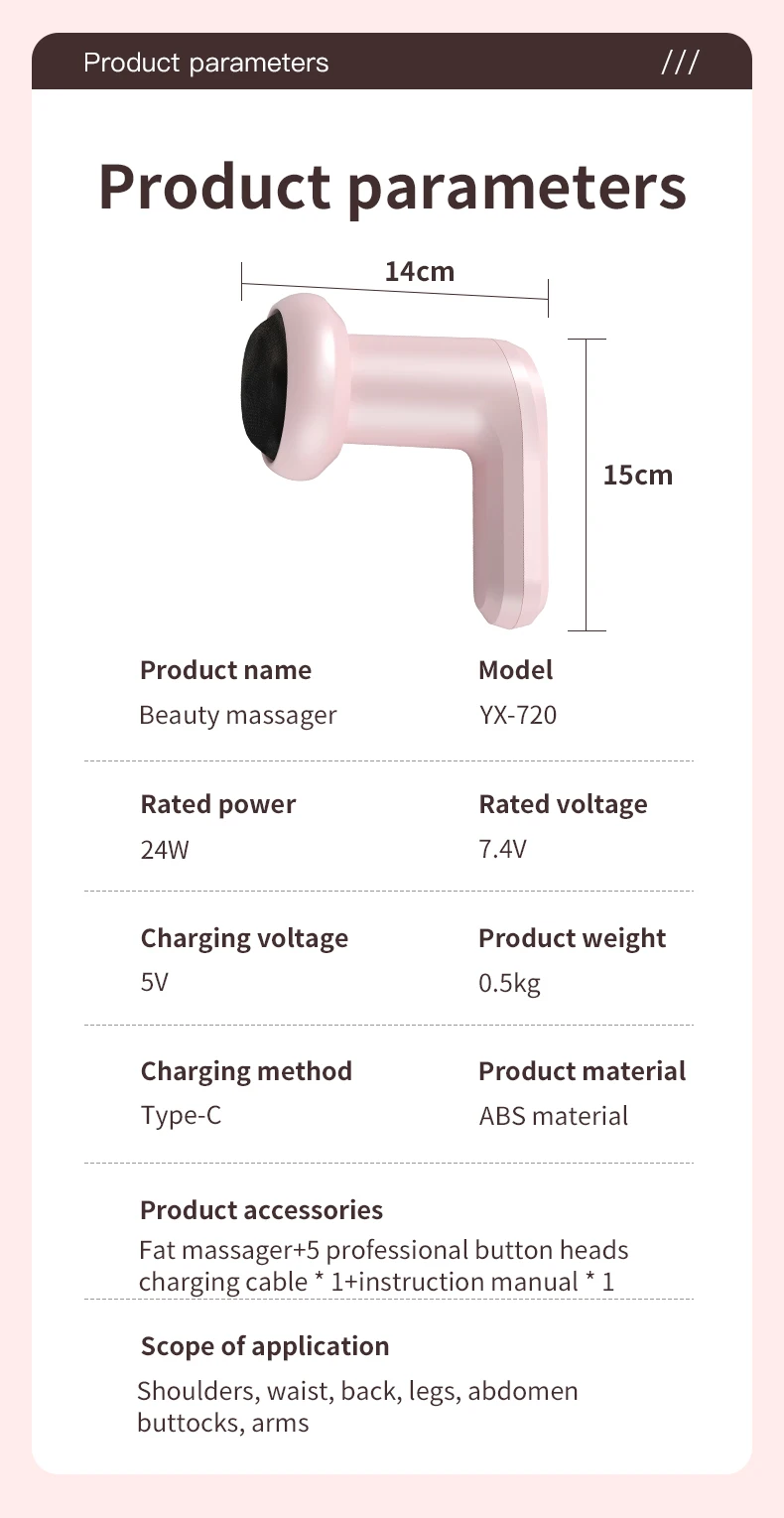 2025 Elektrisches Körpermassagegerät für Nacken, Rücken, Schulter, Körperformungsmaschine, kabelloses Hand-Cellulite-Massagegerät, Schönheitswerkzeug – Detail 20