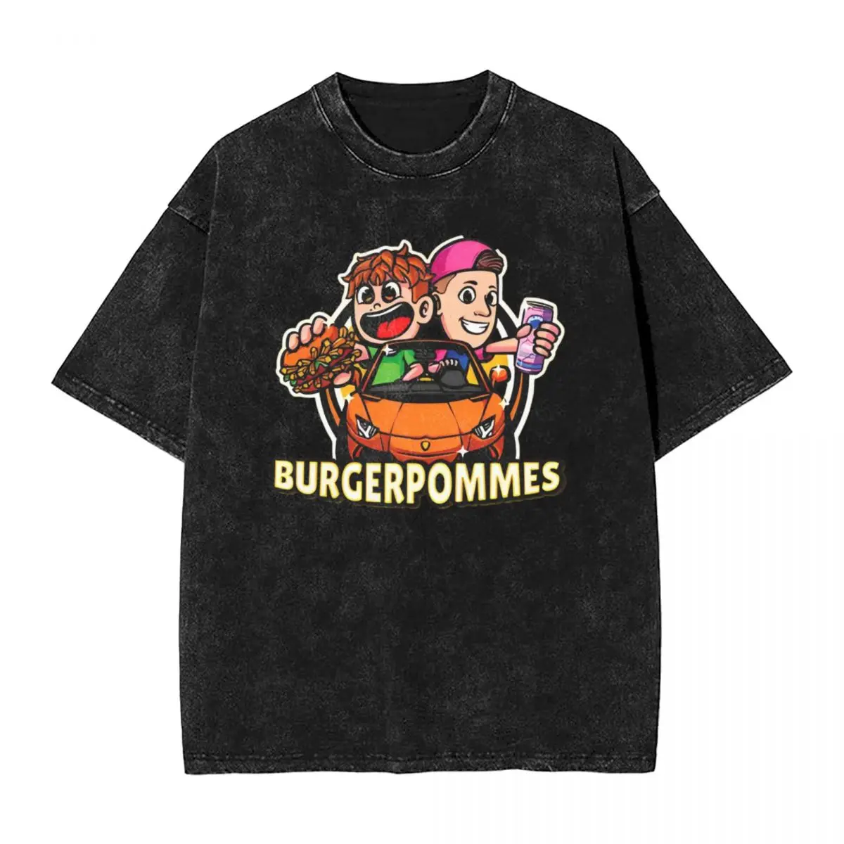 Burgerpommes Icrimax Anime Cartoon T-Shirt Summer Vintage T Shirts 2024 Cotton Popular Tshirt For Men Short-Sleeved Clothing