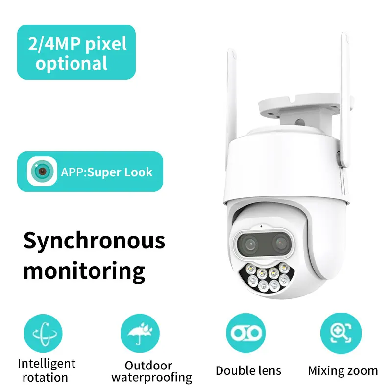 8MP iCsee APP Dual Lens Wireless PTZ IP Dome Camera AI Humanoid Detection Home Security CCTV Baby Monitor