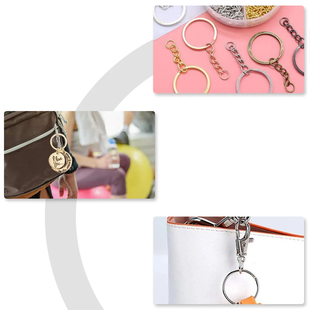 

1Set DIY Key Rings Metal Lobster Clasp Strong Wear Resistance Easy Install Craft Projects Daily Needs Keychain Making Findings