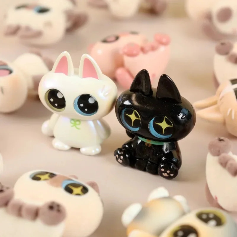 Azukisan Moe Azukisan Series Siamese Cat Bean Paste Mini Anime Figure Flocking Little Doll Ver1 Collection Decoration Model Toy