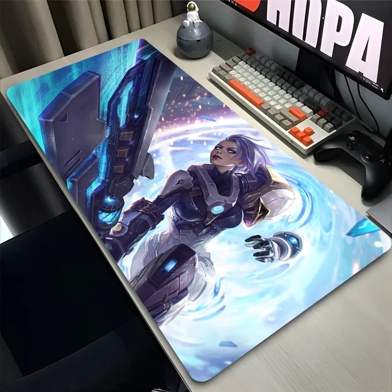 Gaming Accessories Mouse Pad League of Legends Riven Large Mousepad Keyboard Office Rug Desk Mat Decor PC Extended Anime Carpet