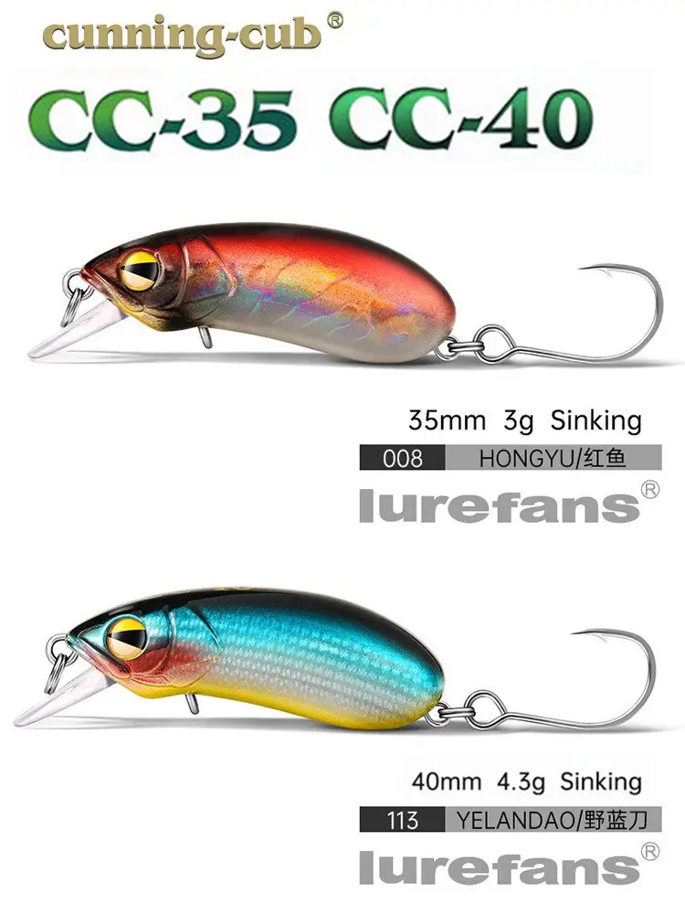 Señuelo de pesca de pececillo que se hunde, cebo Artificial Wobbler, sistema silencioso de bajo centro de gravedad, CC35/CC40, 3g/2024g, novedad de
