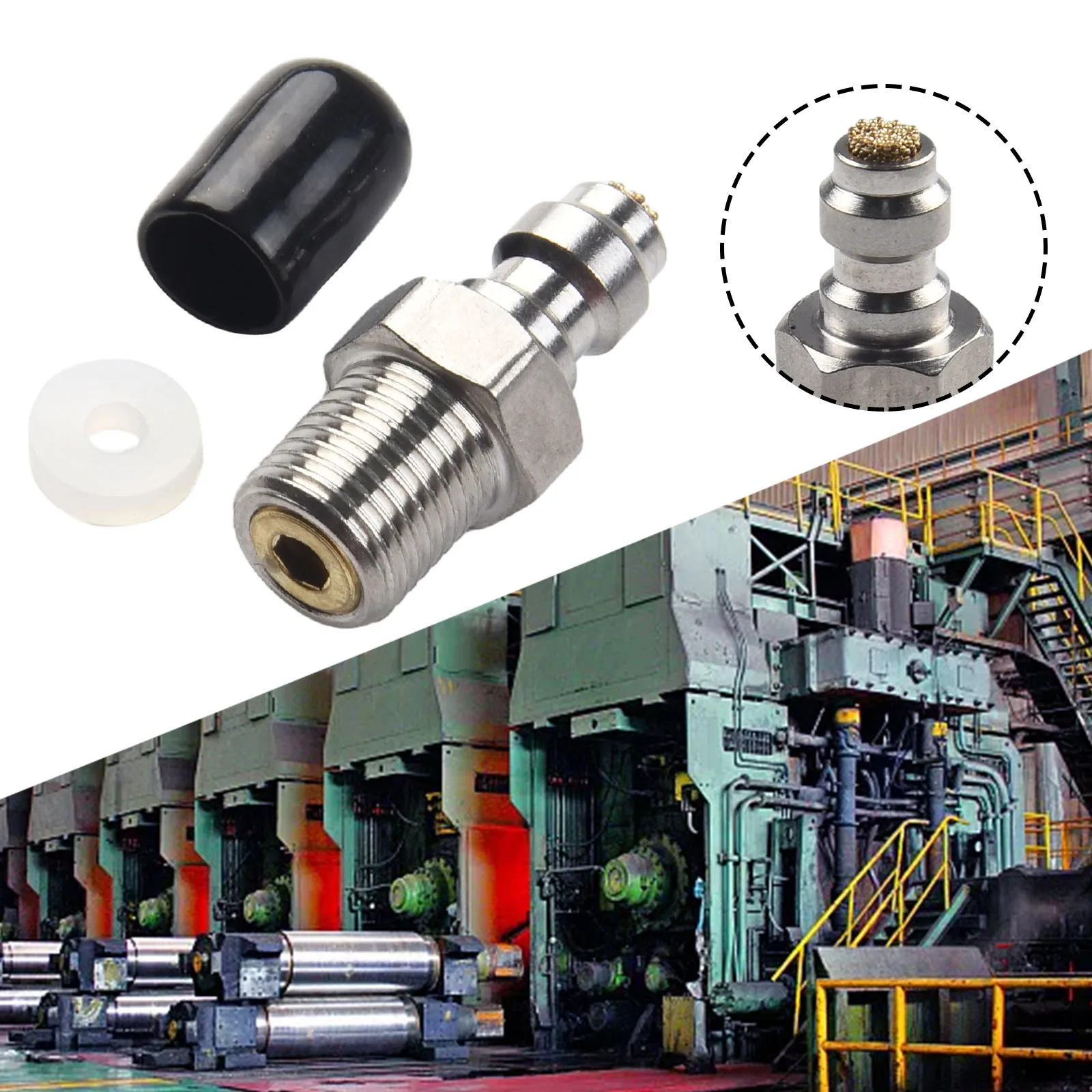 8mm Quick Connect Check Valve Assembly with Filter for High Pressure Pump Refill M10x1 Stainless Steel Fitting