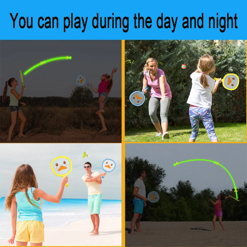 Kennismaking Met Buitensportspeelgoed Voor Kinderen Tennisracket Badminton Racket Gloeiende Bal Meerdere Gameplay-Methoden Racket
