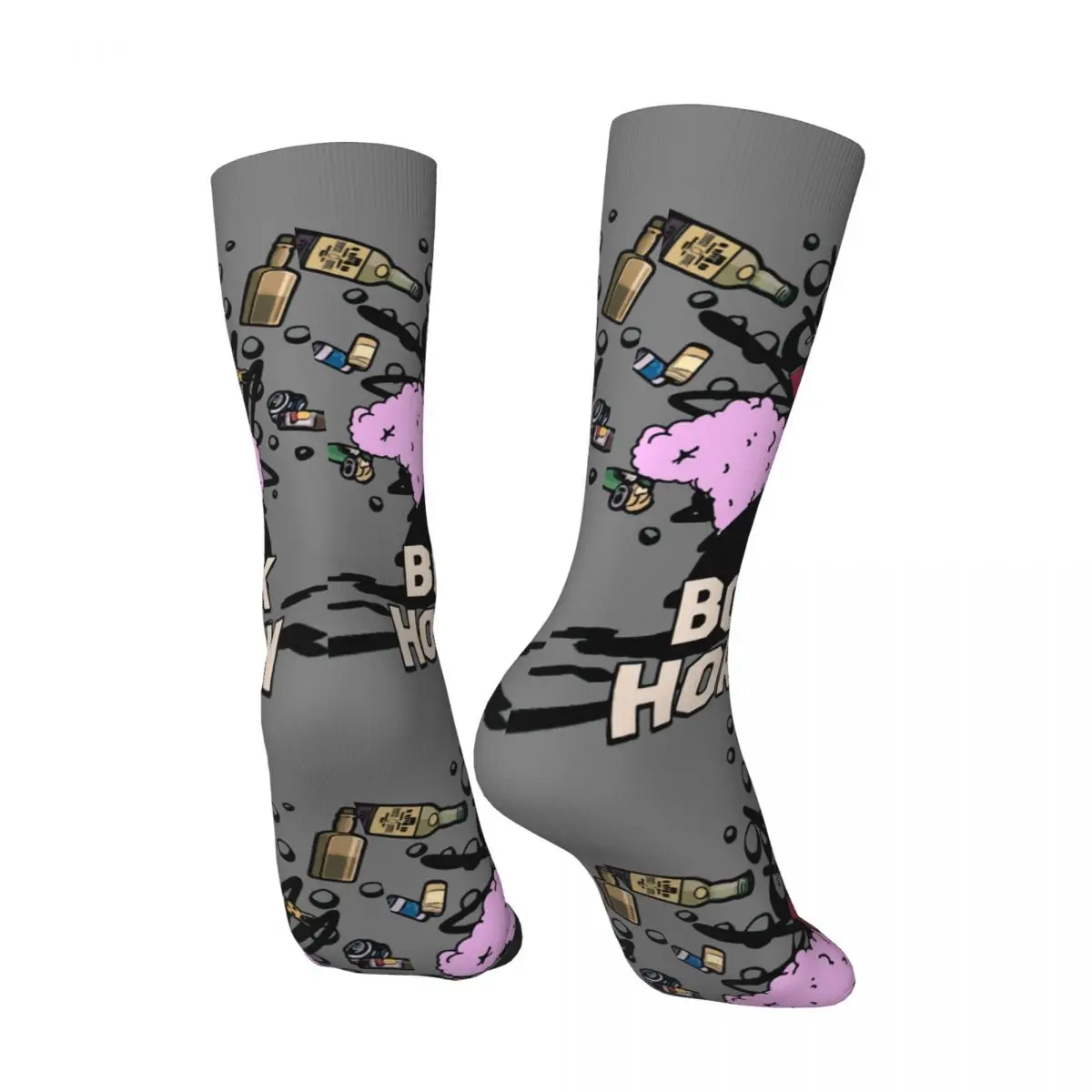 Hip Hop Retro Aggressive Crazy Men's compression Socks Unisex Bo Jack Horseman Harajuku Seamless Printed Funny Novelty Happy