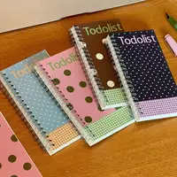 Korean Retro Creative Polka Dot Coil To-do List Student Handbook High-looking Ins Style Diy Notepad Spiral Binding Office Gift