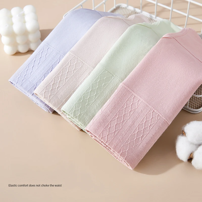 Plus Size 4Pcs Cotton Women Panties High Waist Body Shaper Underwear Breathable Pantys Solid Ladies Briefs Slim Female Lingerie